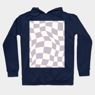 Retro Funky Checkered Pattern Violet Purple Warped Check Board Hoodie